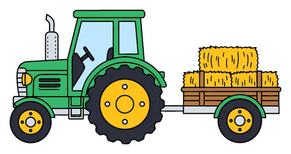 Modèle colorié de la page 5, tracteur et sa remorque.