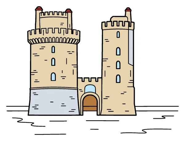Modèle colorié de la page 43, tours de La Rochelle.