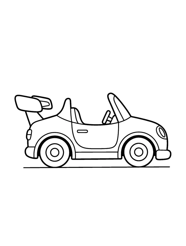 Page 3 du cahier, voiture de course au trait. En bas à droite, la place du QR code.